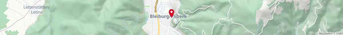 Map representation of the location for Apotheke Bleiburg in 9150 Bleiburg